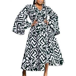 NEW KARA CHIC wrap maxi dress in white/ black